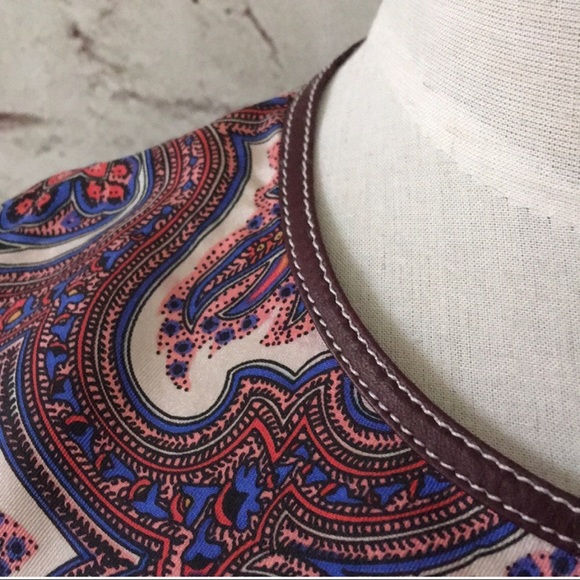 SOLD - THEORY Brindina Dress Silk Lamb Leather Trim - Picture 3 of 8